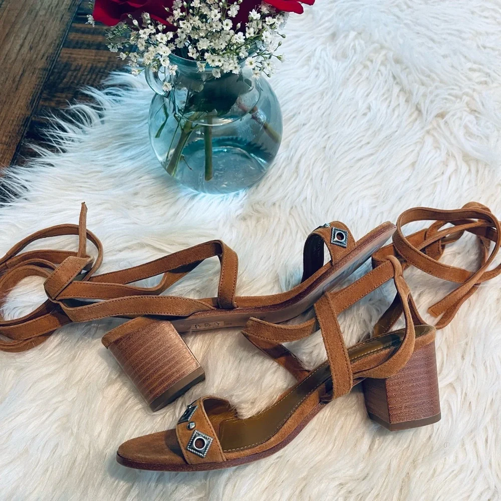 The Kooples Strappy Stud Block Heel Sandals - Picture 7 of 11